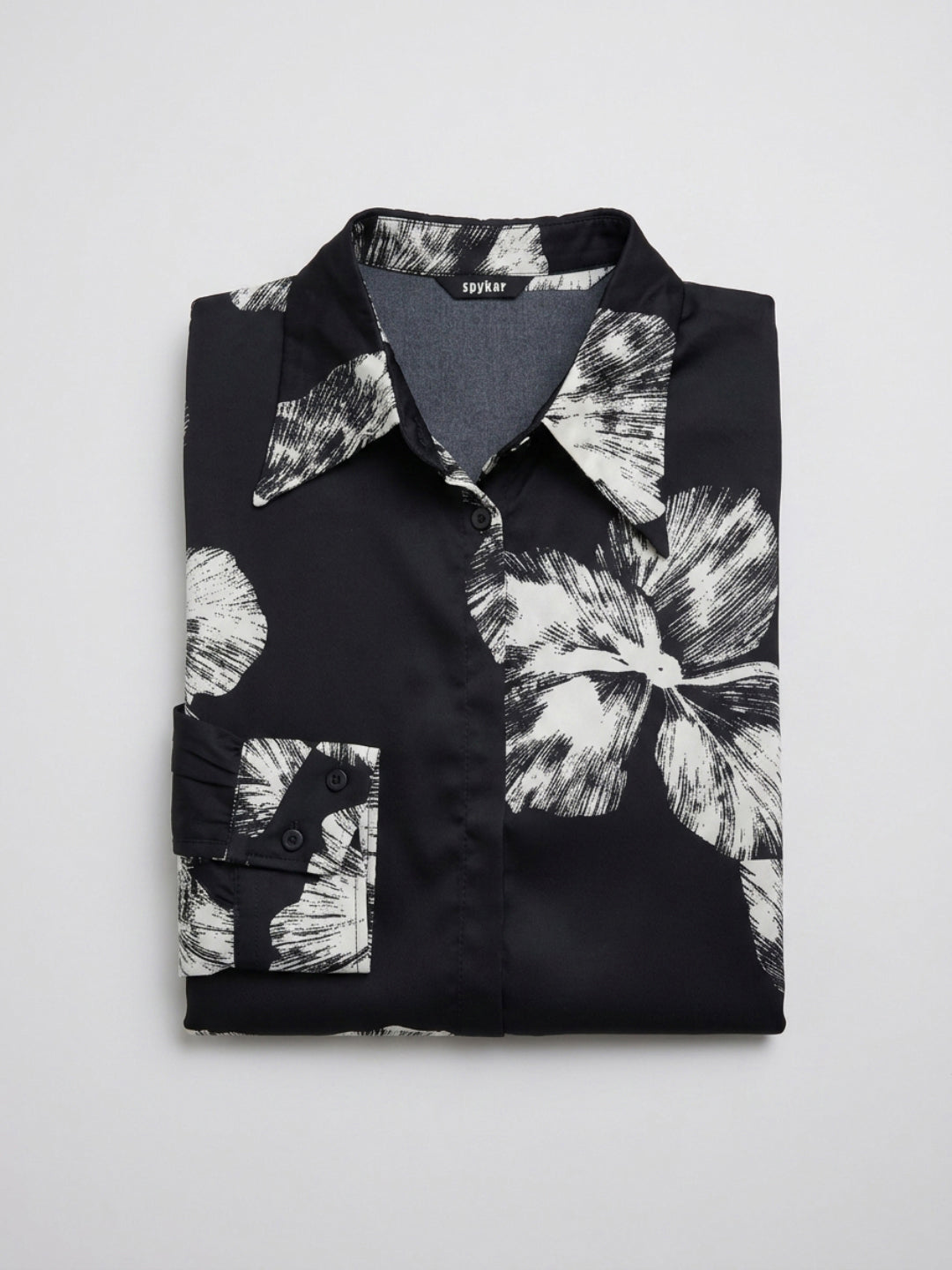 Women Shirt Print Black Relaxed Fit