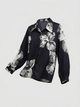 Women Shirt Print Black Relaxed Fit
