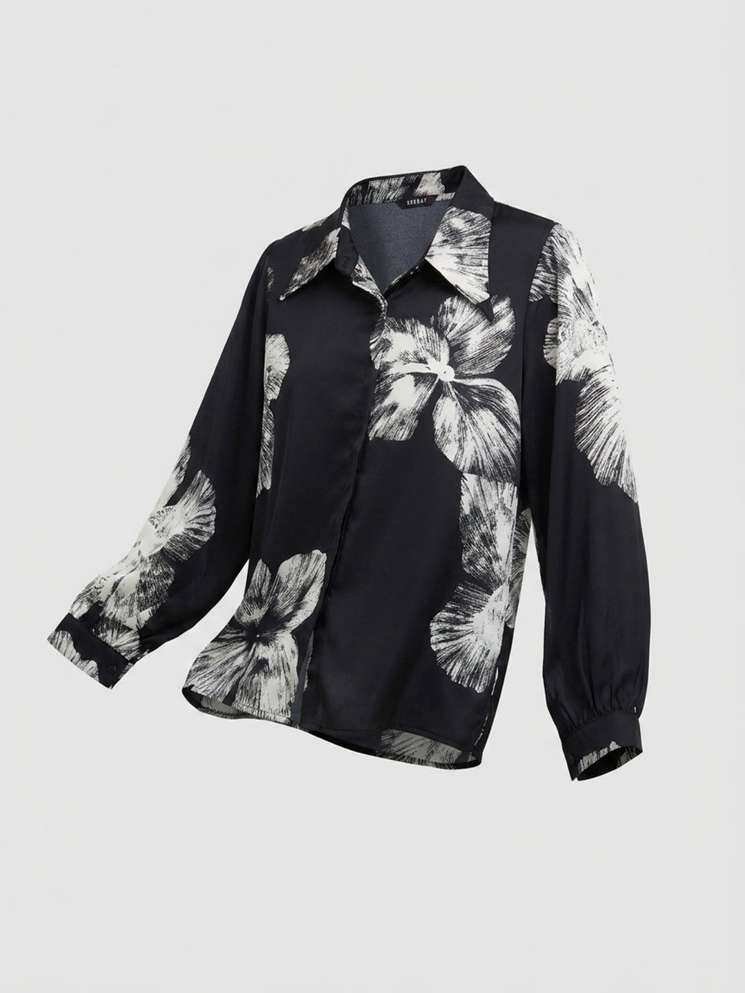 Women Shirt Print Black Relaxed Fit