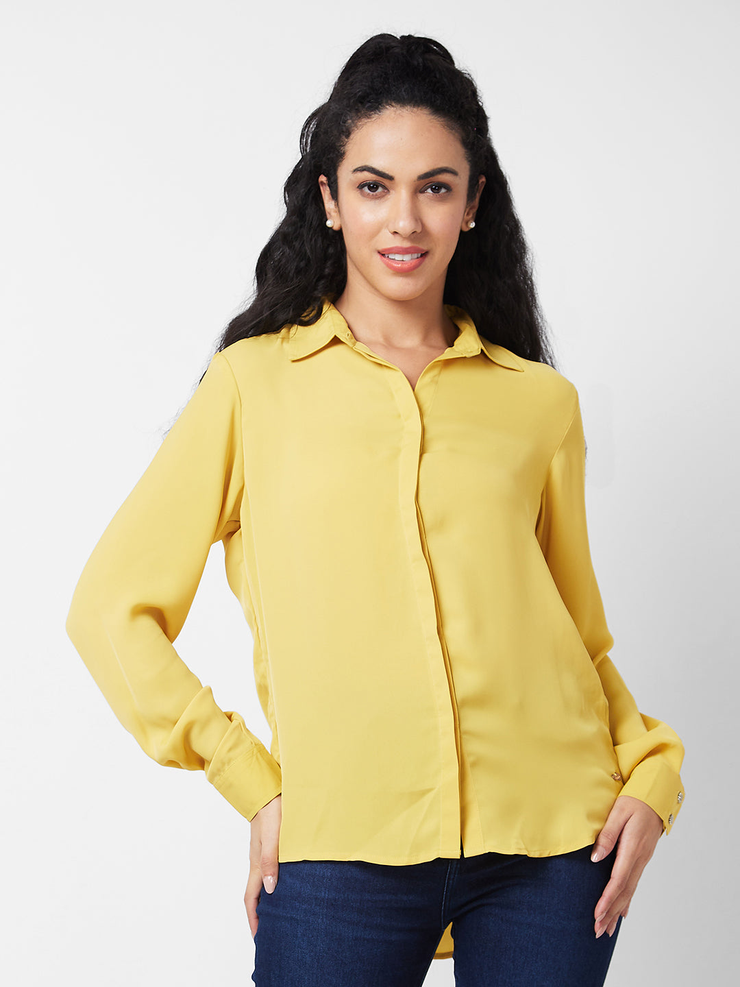 Spykar Mango Solid Shirt For Women