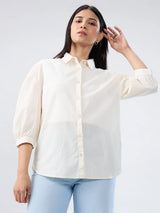Women Shirt Solid White Regular Fit