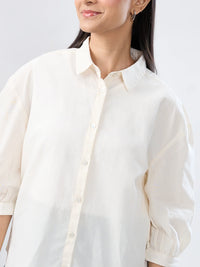 Women Shirt Solid White Regular Fit