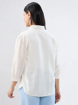 Women Shirt Solid White Regular Fit