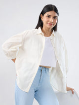 Women Shirt Solid White Regular Fit