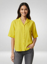 Women Shirt Solid Yellow Boxy Fit