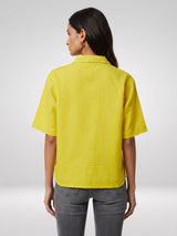Women Shirt Solid Yellow Boxy Fit