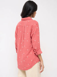Women Shirt Solid Pink Regular Fit