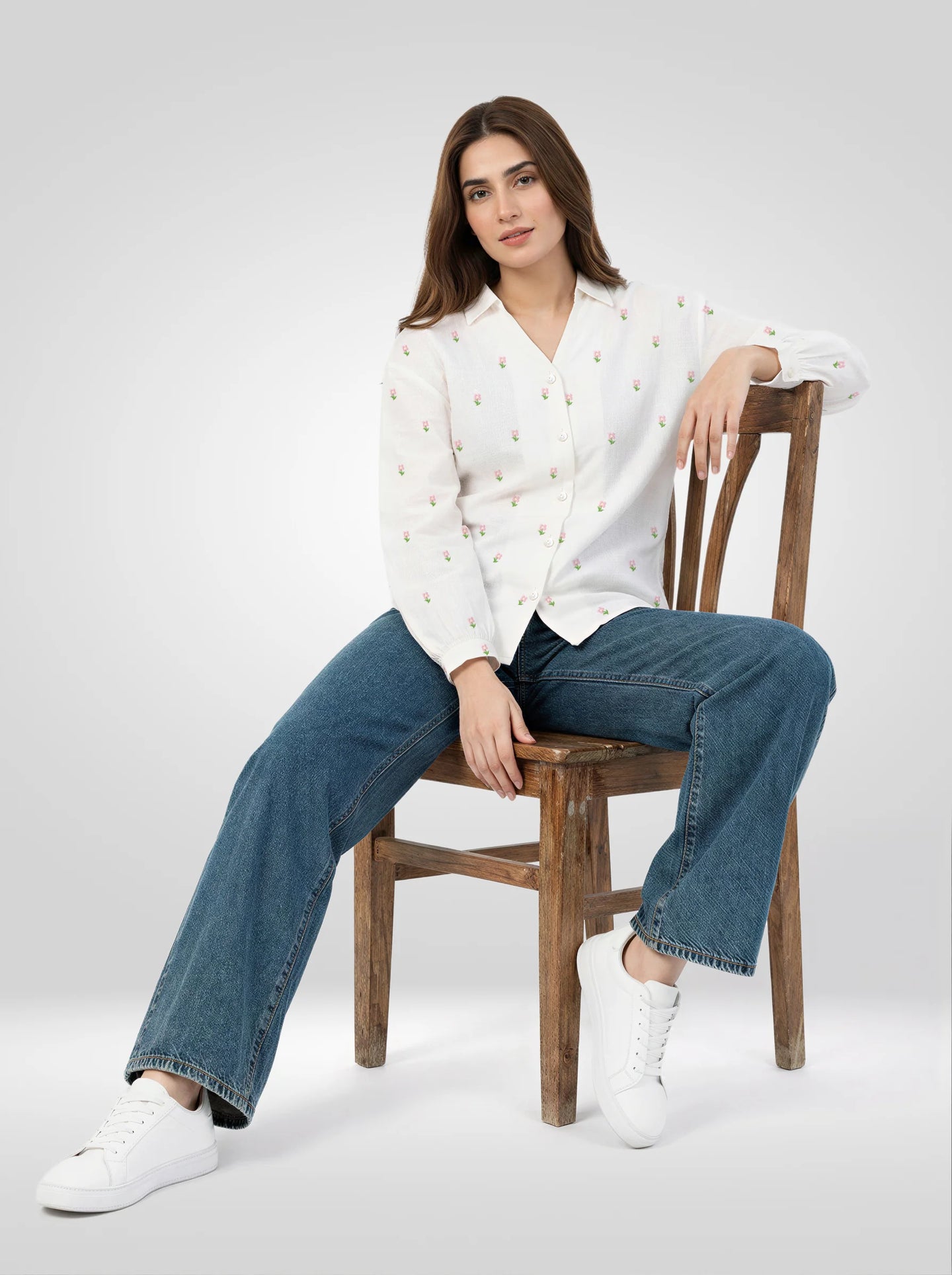 Women Shirt Solid White Regular Fit