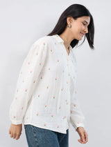 Women Shirt Solid White Regular Fit