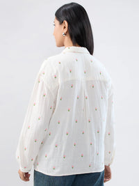 Women Shirt Solid White Regular Fit