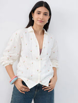 Women Shirt Solid White Regular Fit