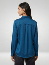 Women Shirt Solid Blue Regular Fit