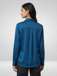Women Shirt Solid Blue Regular Fit