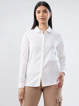 Women Shirt Solid White Regular Fit