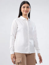 Women Shirt Solid White Regular Fit