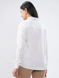Women Shirt Solid White Regular Fit