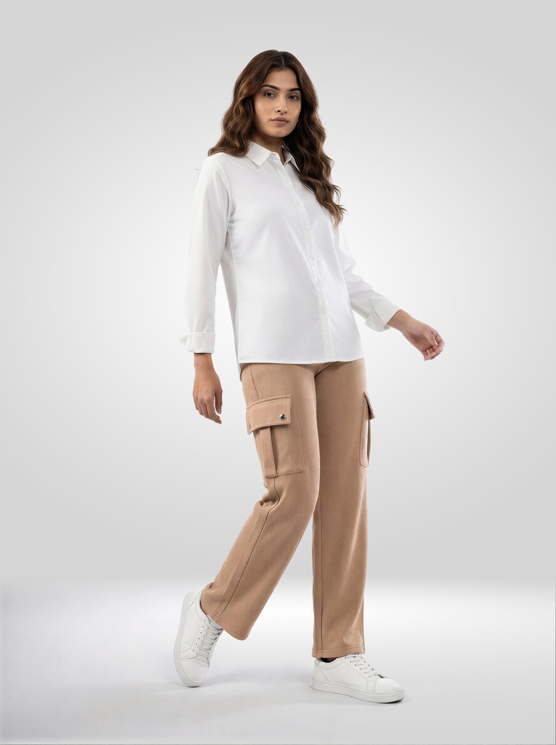 Women Shirt Solid White Regular Fit