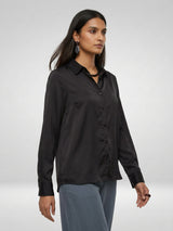 Women Shirt Solid Black Regular Fit