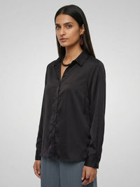 Women Shirt Solid Black Regular Fit