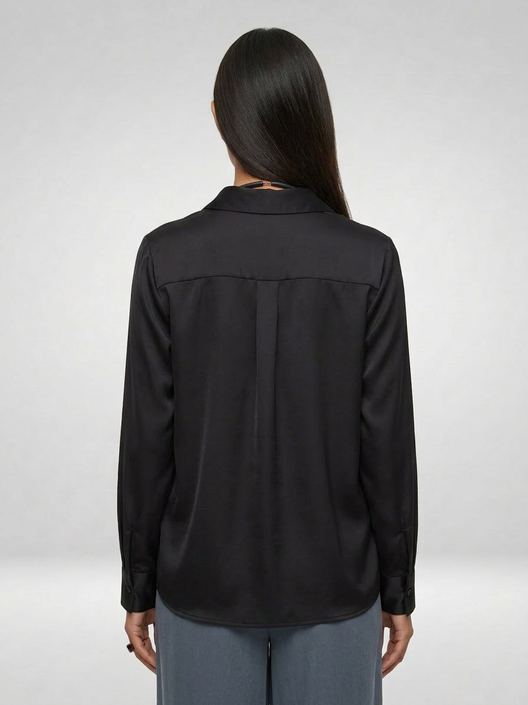 Women Shirt Solid Black Regular Fit