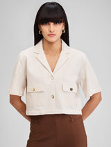 Women Shirt Solid White Loose Fit