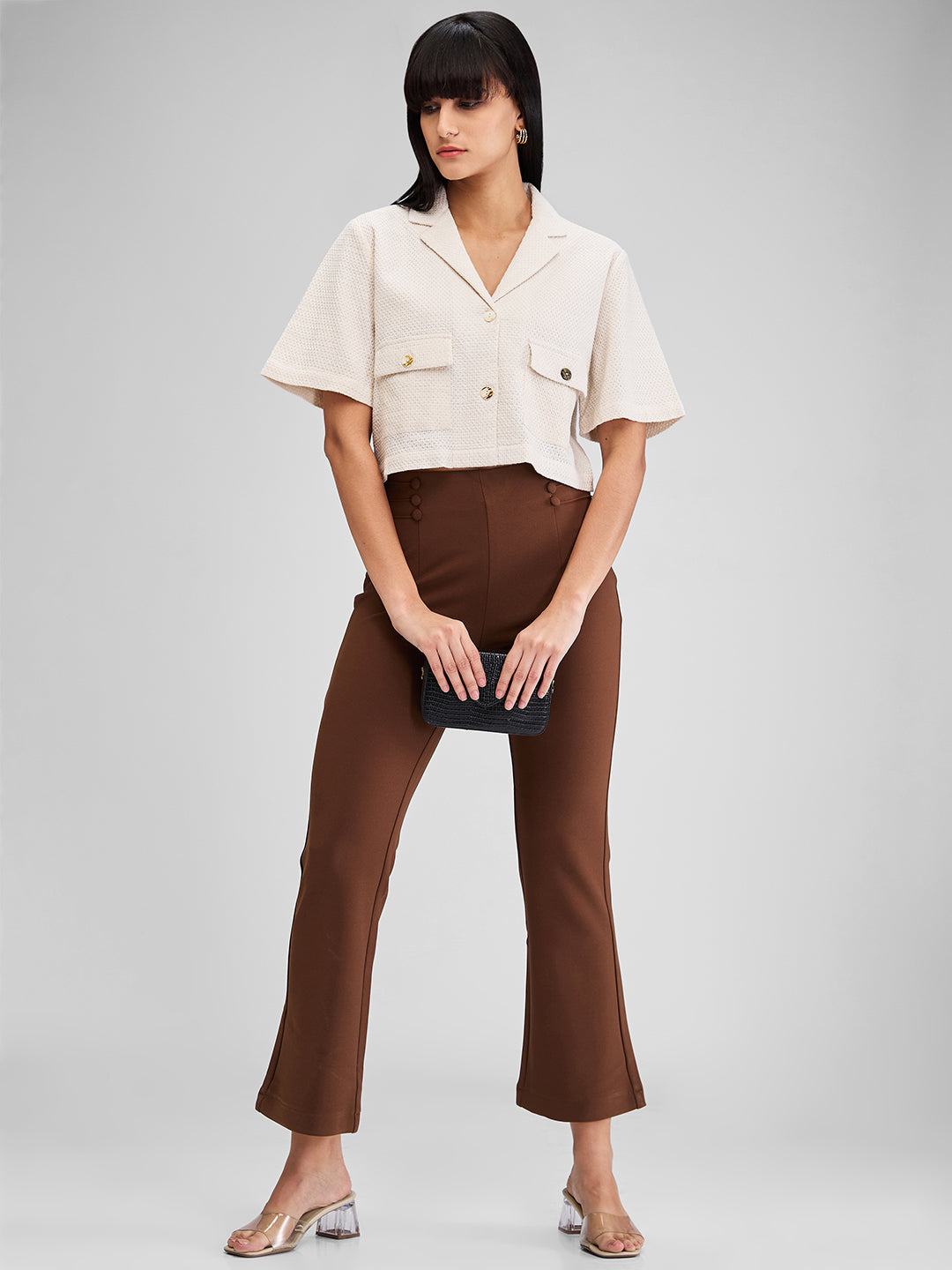 Women Shirt Solid White Loose Fit