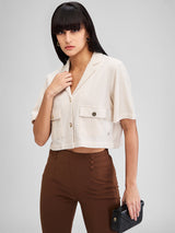 Women Shirt Solid White Loose Fit