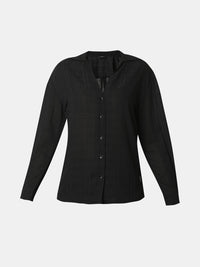 Women Shirt Solid Black Regular Fit