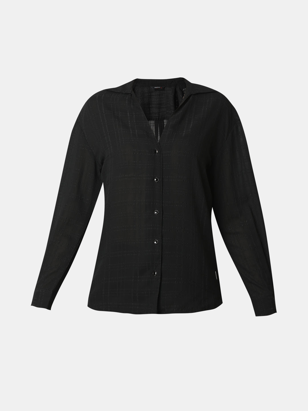 Women Shirt Solid Black Regular Fit