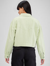 Women Shirt Solid Green Boxy Fit