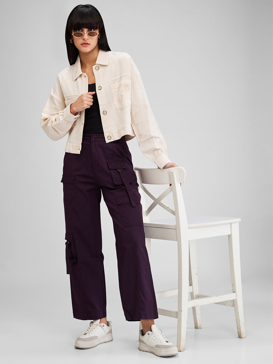 Women Shirt Solid White Boxy Fit