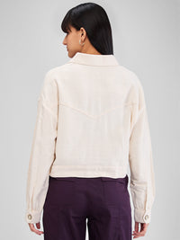 Women Shirt Solid White Boxy Fit