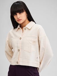 Women Shirt Solid White Boxy Fit