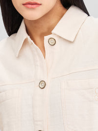 Women Shirt Solid White Boxy Fit