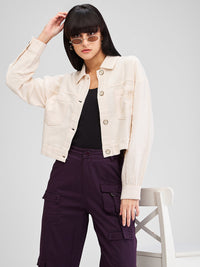Women Shirt Solid White Boxy Fit