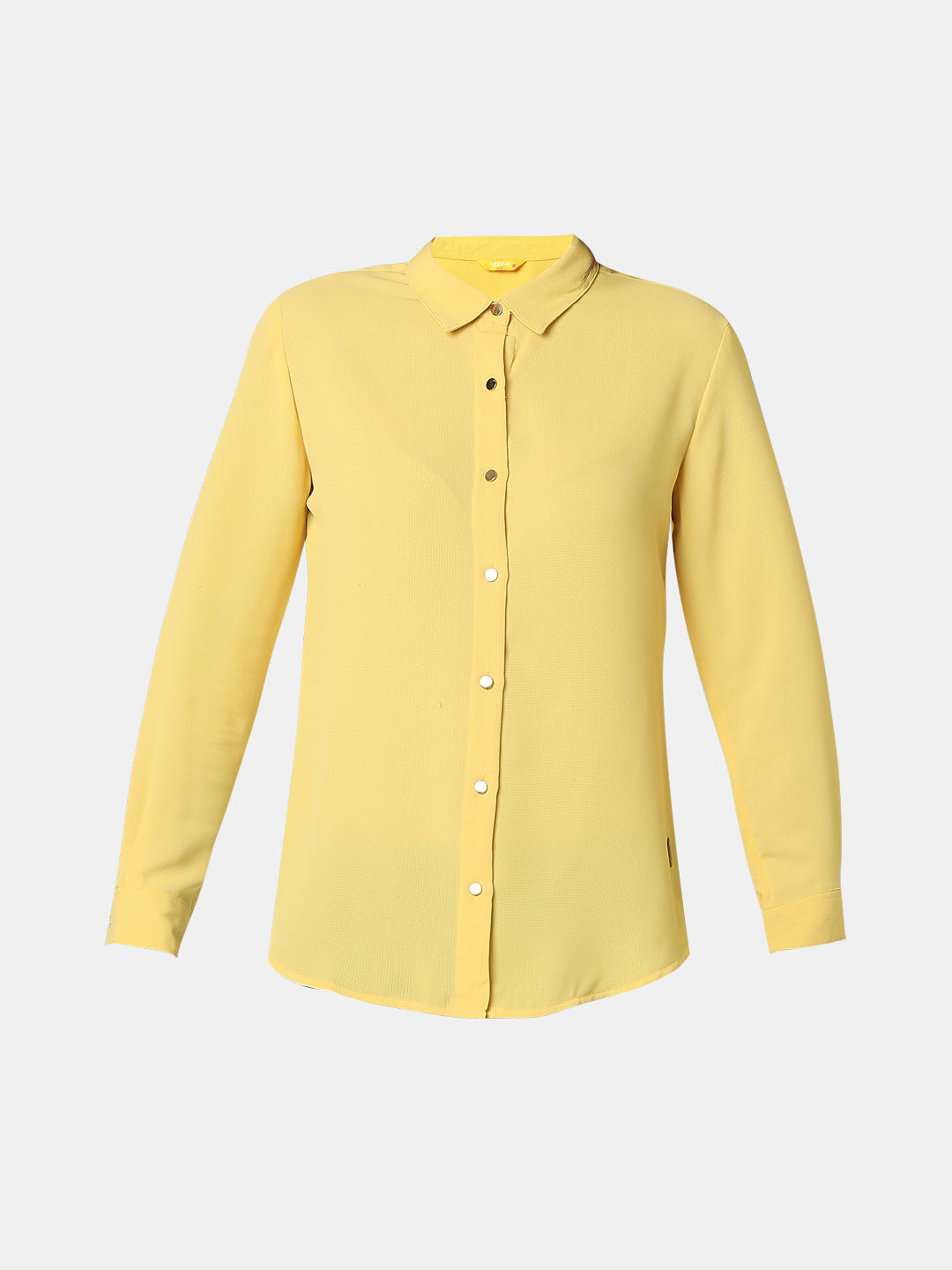 Spykar Powder Yellow Regular Fit Full Sleeve Shirt For Women