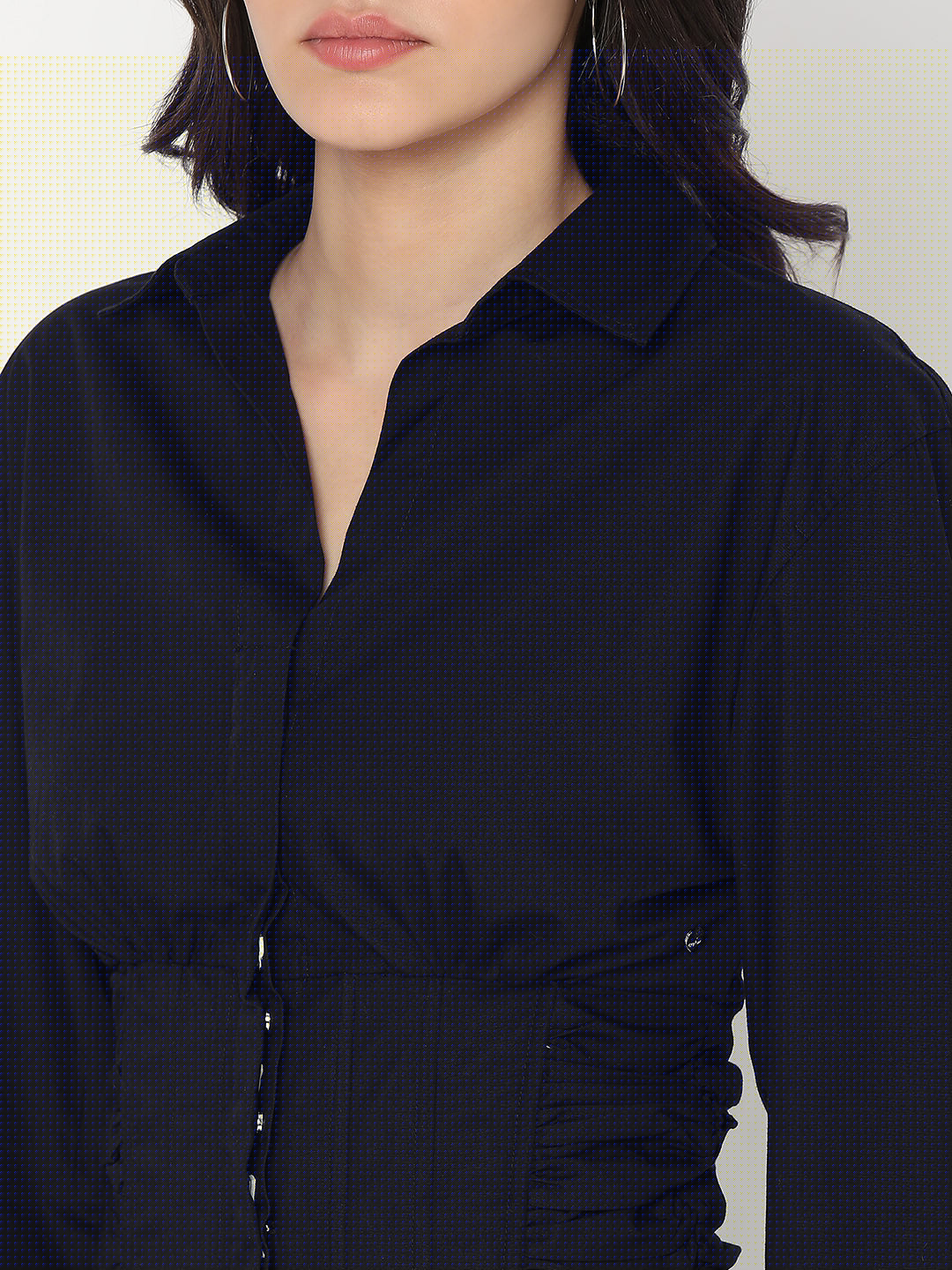 Spykar Black Slim Fit Casual Shirts For Women