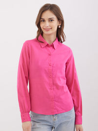 Women Shirt Pink Regular Fit