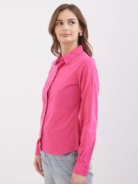 Women Shirt Pink Regular Fit