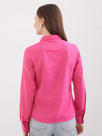 Women Shirt Pink Regular Fit