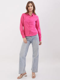 Women Shirt Pink Regular Fit