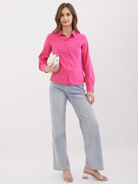 Women Shirt Pink Regular Fit