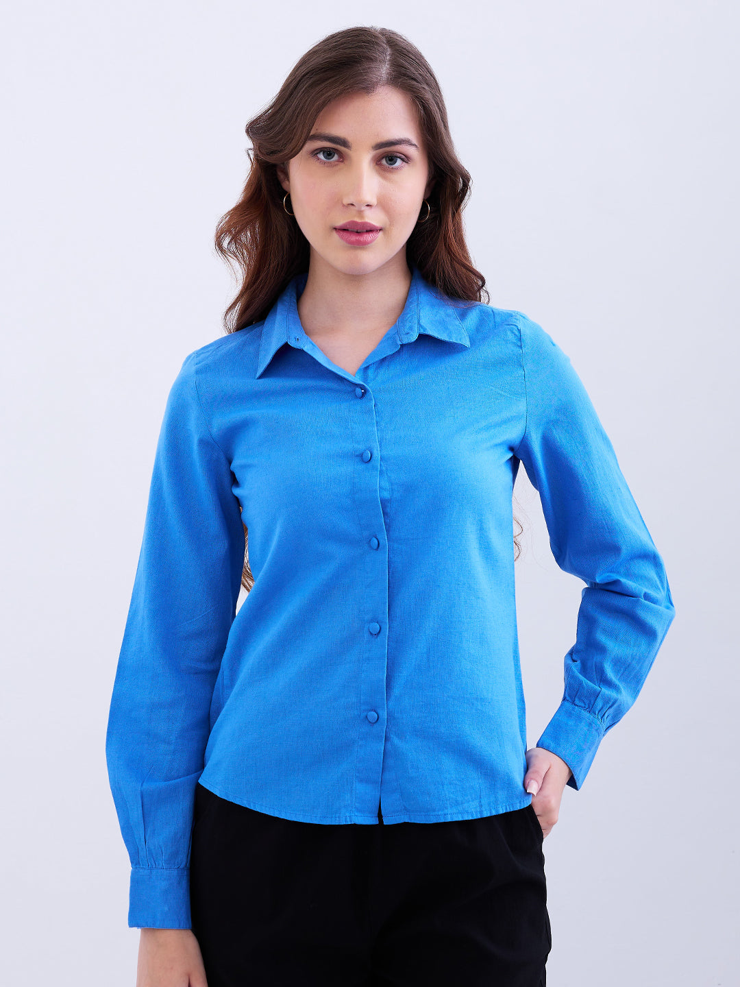 Women Shirt Blue Regular Fit