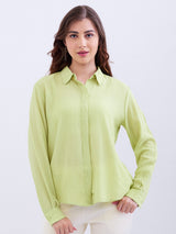 Women Shirt Green Regular Fit