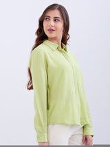Women Shirt Green Regular Fit