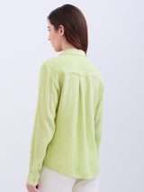 Women Shirt Green Regular Fit