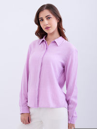 Women Shirt Purple Regular Fit