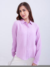 Women Shirt Purple Regular Fit