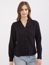 Women Shirt Black Regular Fit