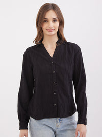 Women Shirt Black Regular Fit